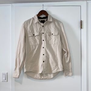 100% cotton cream-colored Lucky Brand flannel button-up. Heavyweight. Men’s S.